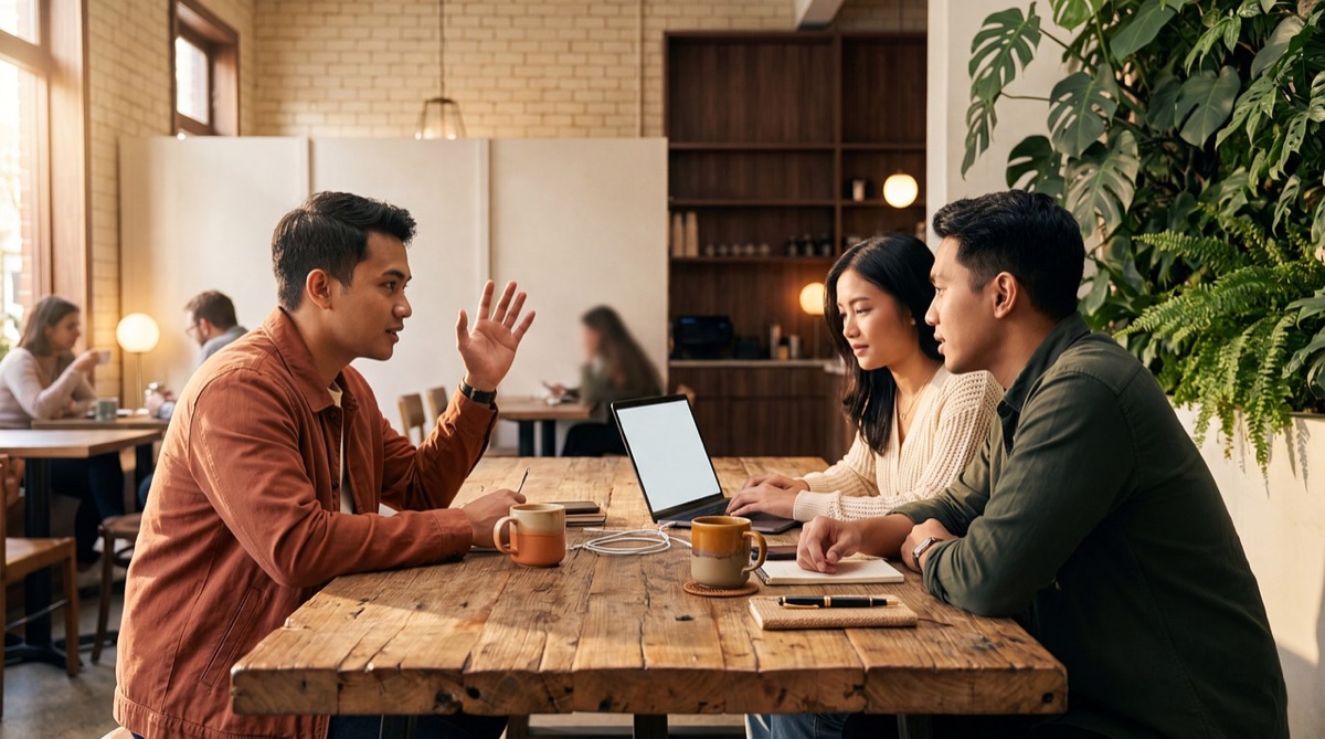 Un café où des électeurs discutent de la nouvelle dynamique politique