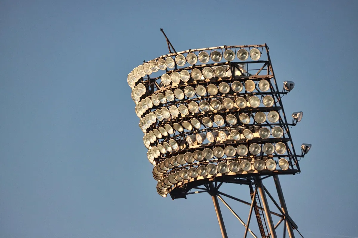 light, electricity, olympic stadium, munich, floodlight, lighting technology, lamps, lighting, mast, light mast, power consumption, energy